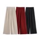 thumbnail image 2 of HH TRAF Pantalones de satén de seda con cintura alta y elásticos de 3 colores a la moda de verano para mujer, pantalones largos hasta los tobillos elegantes para mujer, 2 of 4