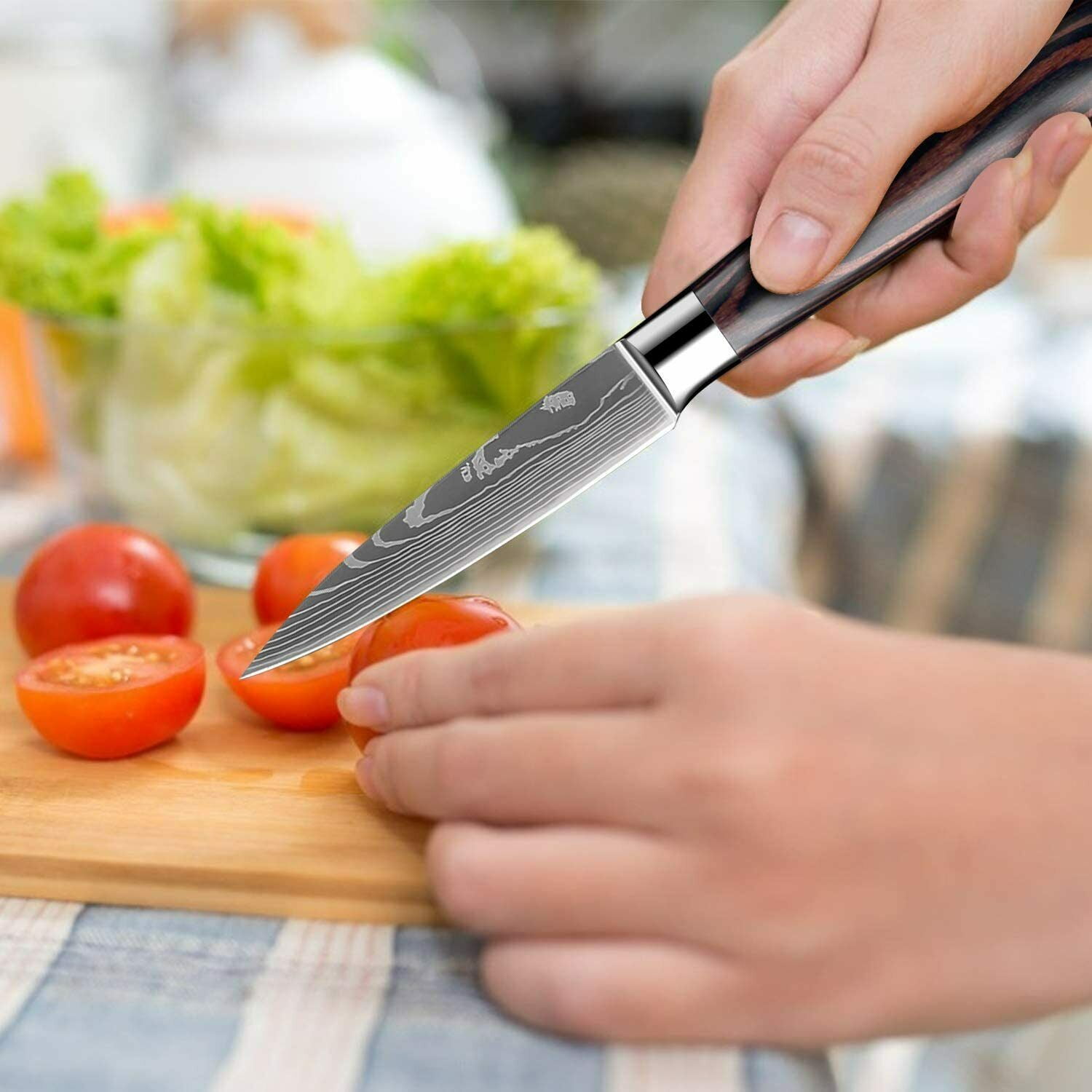 HOSHANHO 7 Inch Japanese Chef Knife, Ultra Sharp High Carbon Stainless Steel  AUS-10 Kitchen Knife, Professional Santoku Knives with Ergonomic Pakkawood  Handle - Yahoo Shopping