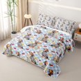 thumbnail image 3 of Manfei Checkered Dachshund Twin Quilt Set, Fruit Puppy Twin Coverlet Set, Blue, 2-Piece, 1 Bedspread and 1 Pillowcase, 3 of 7