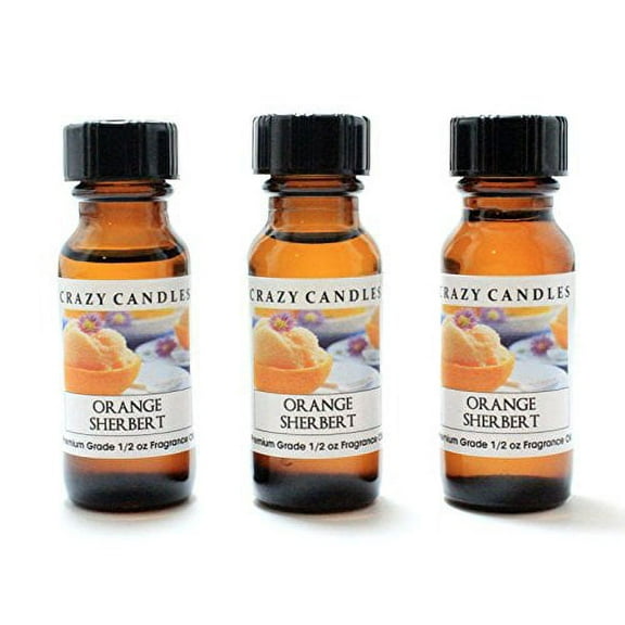 Crazy Candles Orange Sherbet: 3 Bottles 1/2 FL Oz Each (15ml) Premium Grade Scented Fragrance Oil