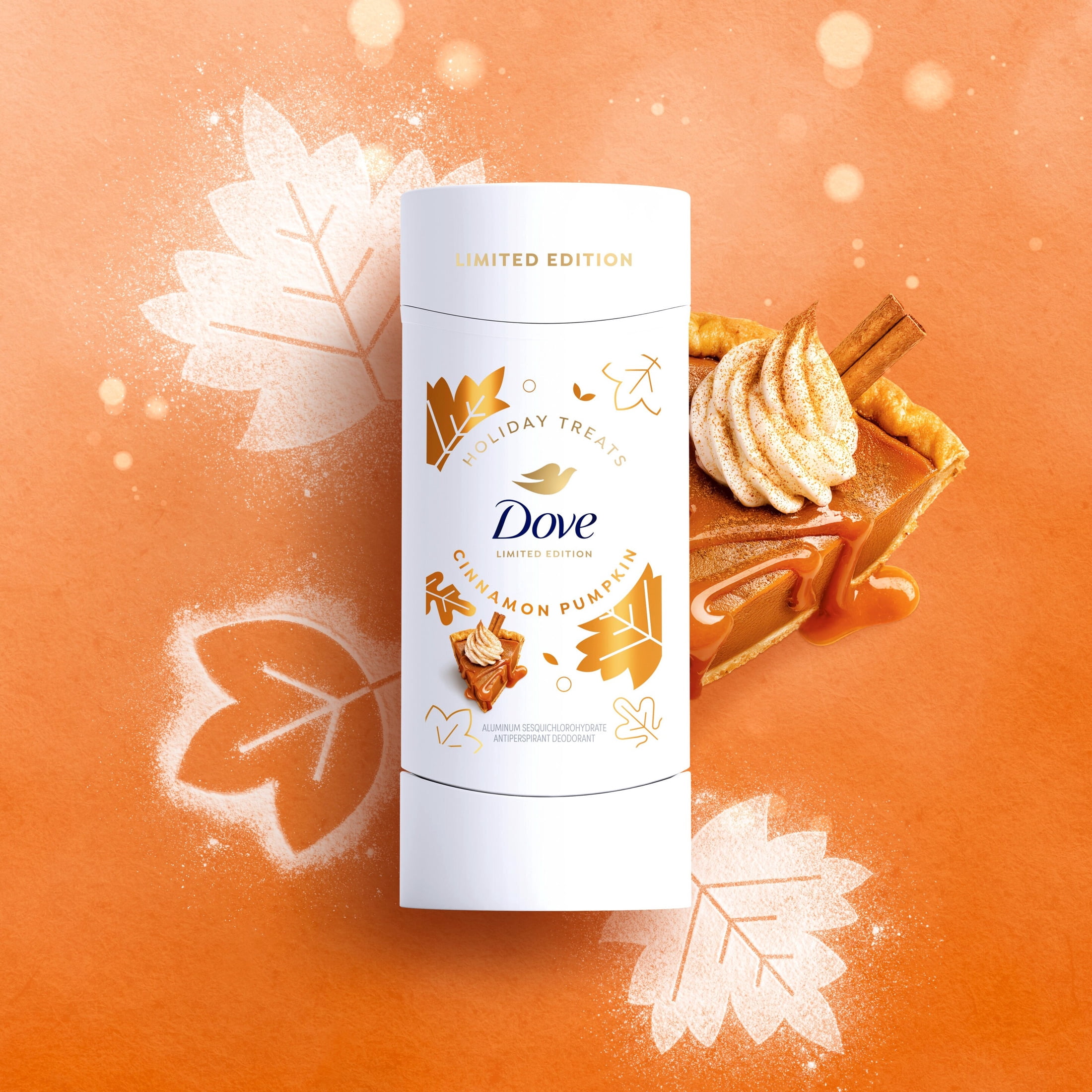 Dove Limited Edition Holiday Treats Antiperspirant Deodorant Cinnamon Pumpkin Pie 72-Hour Sweat & Odor Protection ,2.6 oz