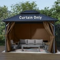 thumbnail image 2 of Aoodor 12' x 16' Gazebo Curtain Set Protecting Privacy Side Walls 4 Panels, Curtain Only - Brown, 2 of 11