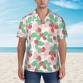 thumbnail image 2 of Fuzoiu Strawberry Print Hawaiian Shirt for Men, Summer Beach Casual Short Sleeve Button Down Shirts, Men’s Beach Summer Shirts with Pocket,XX-Large, 2 of 7