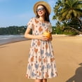 thumbnail image 4 of Disketp Funny Chicken para Vestido de Manga Corta para Mujeres, Vestidos de Verano para Mujeres, Casual y Holgado para la Playa, 4 of 6