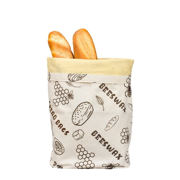 2 Pack Reusable Natural Cotton Large Bees Wax Bag Food Storage Bags to Keep Fresh，Beeswax Bread Bags for Homemade Sourdough