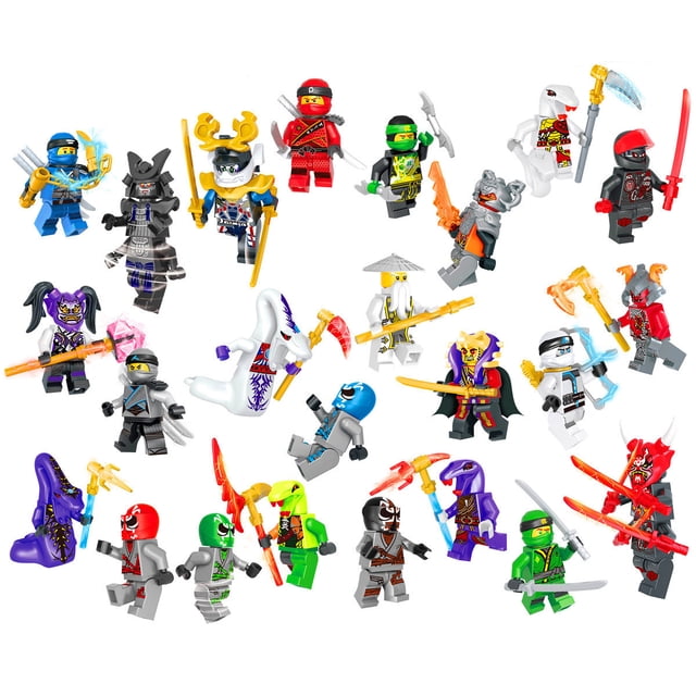 24 Figuras de Acción Ninja Articuladas, Bloques de Construcción Coleccionables, Juguete de Regalo para Niños y Fans