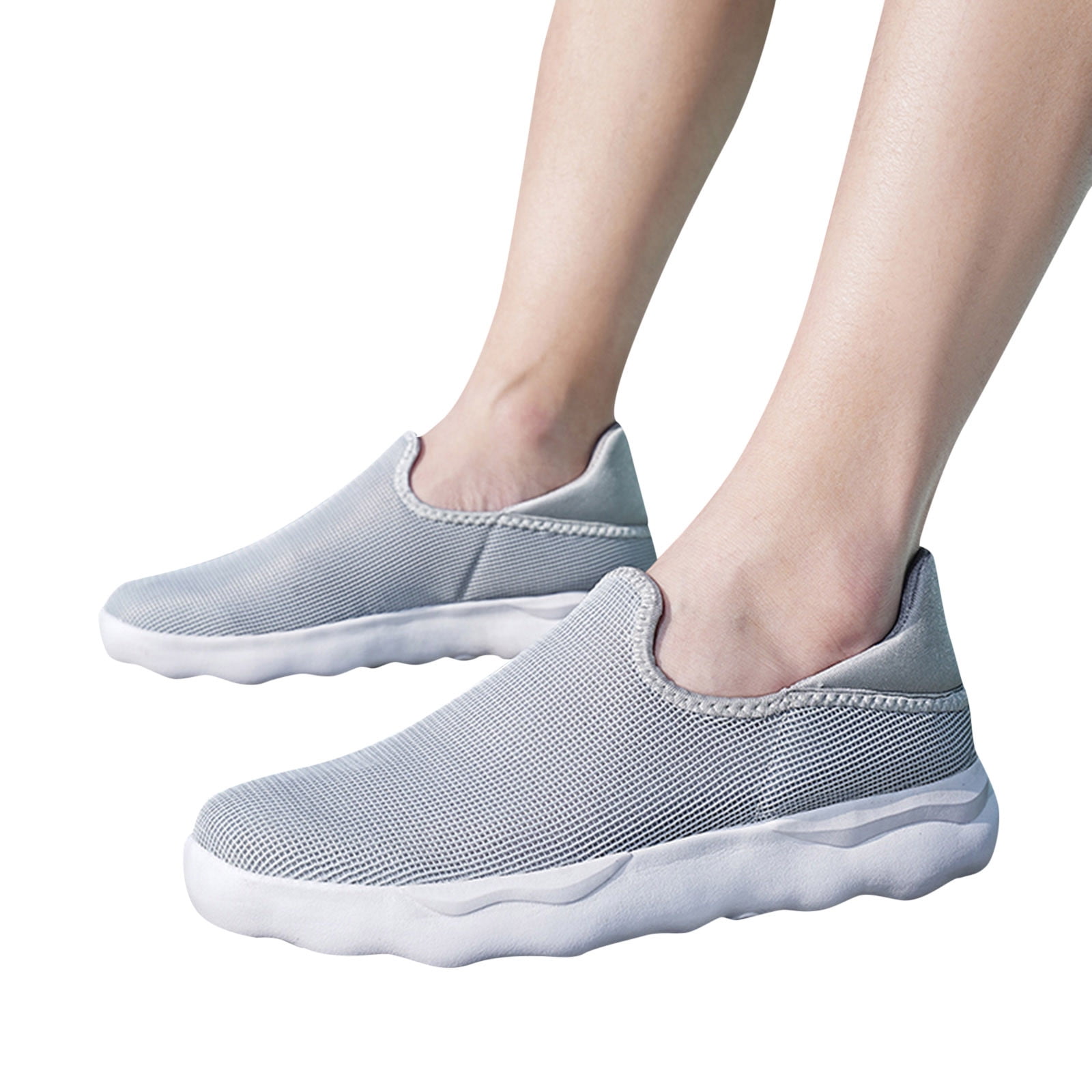 OJinShaWanO Steel Toe Sneakers for Men Wide Men Sports Shoes Summer New Pattern Fashion Simple Solid Color Mesh Breathable Comfortable Soft Sole
