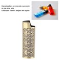 thumbnail image 3 of Vintage Metal Lighter Protector, Embossed Floral Easy to Install and Remove Reusable Lighter Holder Cover for Lighter Daily ProtectGold, 3 of 7