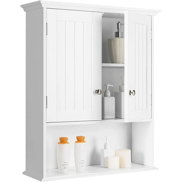 Helsinki 4 Piece Bathroom Storage Set, White Wood (Tower, Cabinet, Over ...