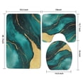 thumbnail image 3 of Green and Gold Marble Glitter Waves Pattern Bathroom Rugs Sets 3 Piece,Toilet Cover Set,Absorbent Non Slip Bathroom Mats Sets with U-Shaped Contour Rug Toilet Rug Set, 3 of 5