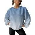 thumbnail image 1 of Besolor Chandail en Molleton Tricoté pour Femmes Mode Automne Col Rond Dégradé Chandail Chemises Manches Longues, 1 of 7