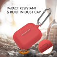 thumbnail image 5 of SHENMO Airpods Pro Lightning Resistant Case, Compatible with Airpods Pro 2019 [Front LED Visible] Apple AirPods Pro Shockproof Case with Carabiner, Red, 5 of 5