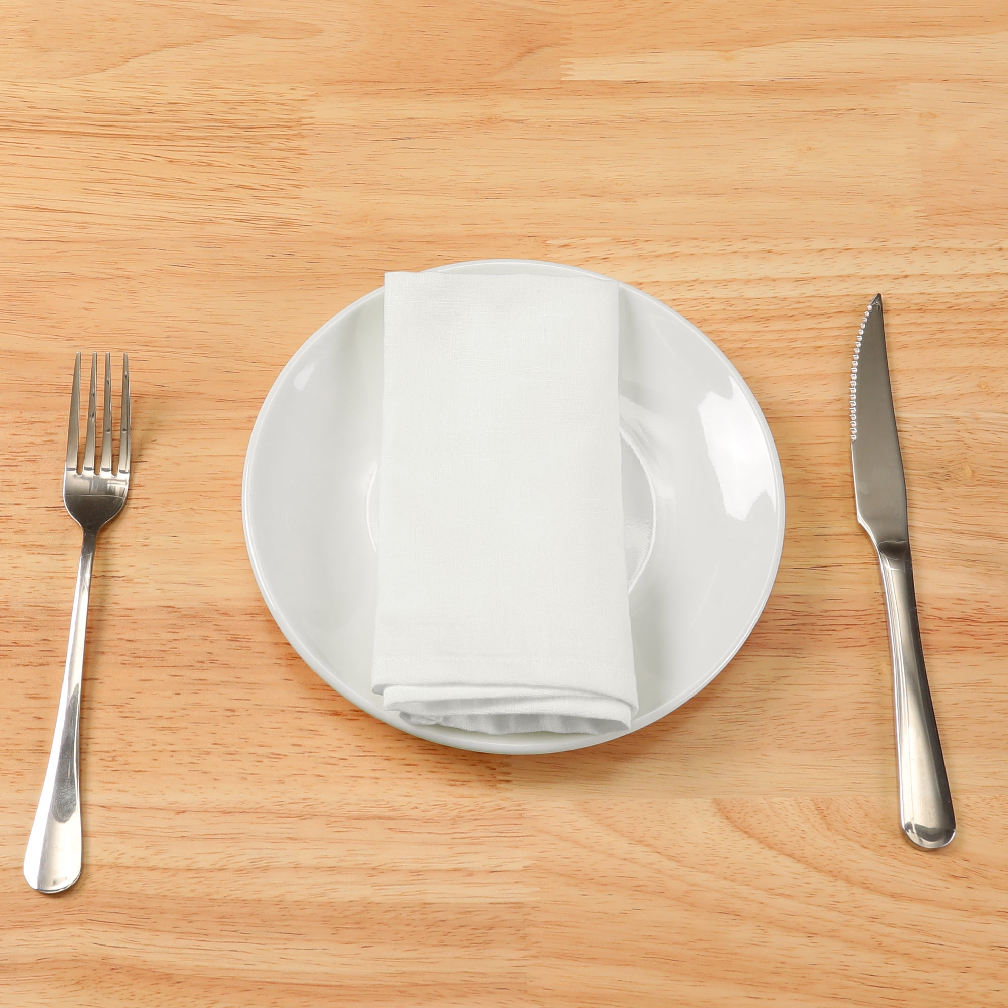 Unique Bargains 6 Pack Linen Napkins Great Napkins for Party Wedding Dinner Banquet White