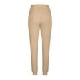 thumbnail image 6 of Loose Sweatpants for Women Basic Plus Size Tie Elastic Waist Long Pants with Pockets Fall Baggy Lounge Running Trousers, Beige, XXXL, 6 of 6
