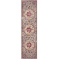 thumbnail image 1 of homeroots home decor 385517 2’ x 6’ Gray and Pink Medallion Runner Rug, 1 of 1