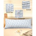 thumbnail image 6 of Blue Spring Floral Body Pillow Cover, Pillowcase Protectors with Zipper, Breathable Decorative Throw Pillow Case Cover, Summer Botanical Watercolor Pillow Shams for Couch Sofa 20x54Inch, 6 of 8