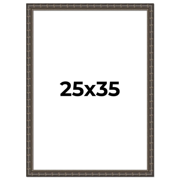 25x35 Frame Black Bamboo Solid Wood Picture Frame Width 1.5 Inches | Interior Frame Depth 0.5