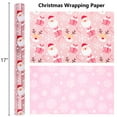 thumbnail image 4 of HOMERAL Christmas Wrapping Paper Roll - Pink Gift Wrap with Reindeer, Gift Box, Santa Claus, Candy Cane and Snowflake - Perfect for Christmas - 17 Inch X 33 Feet, 4 of 6