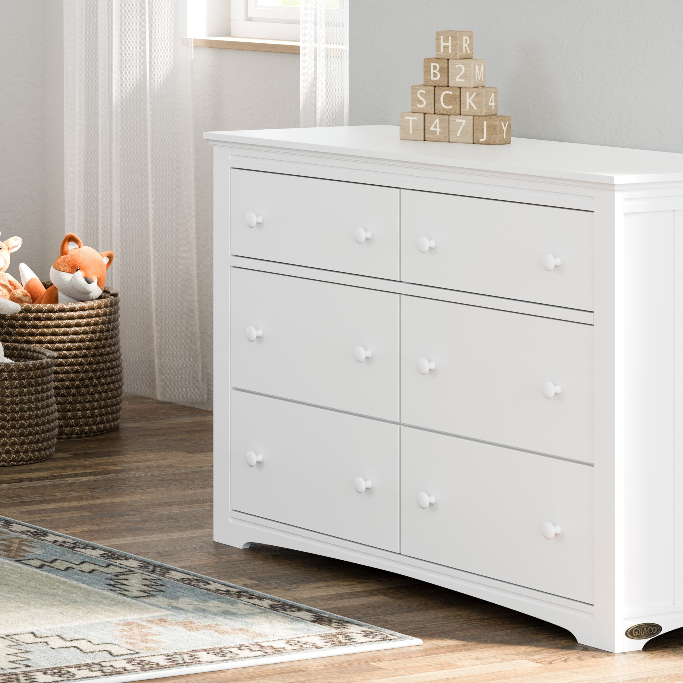Graco Hadley 6-Drawer Classic Kids Double Dresser White