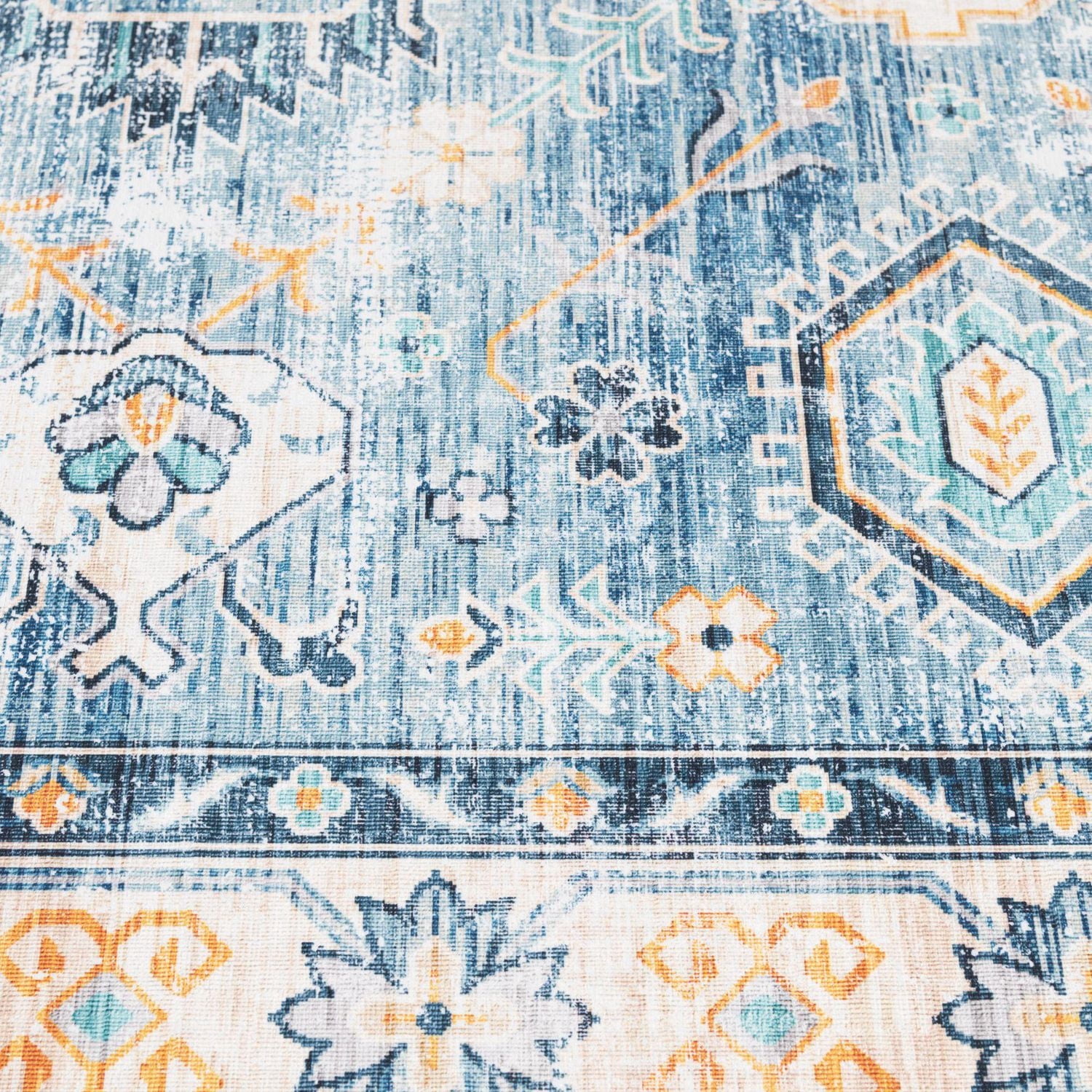 Tommin Blue and Yellow Woven Area Rug
