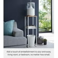 thumbnail image 2 of Yamazaki Home Two-Tier Display and Storage Shelf, White, Steel + Wood, 2 of 7