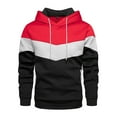 thumbnail image 3 of guisaled Men's Hoodies Novelty Color Block Fleece Casual Pullover Tops Fall Winter Long Sleeve Casual Sweatshirts with Drawstring, 3 of 6