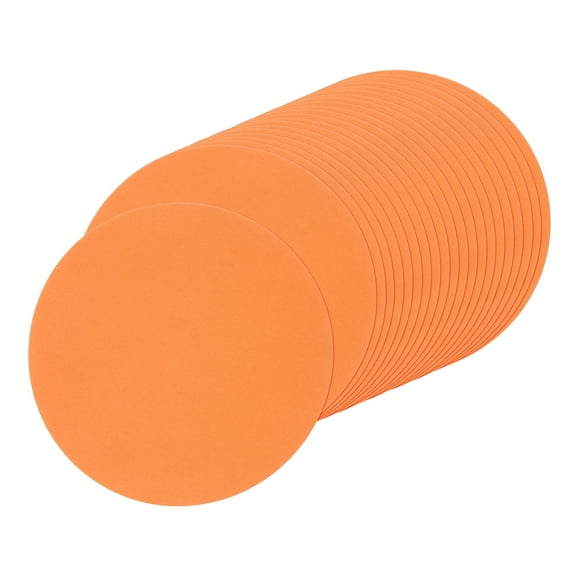 Uxcell 25 Pcs Orange Round Cutouts Paper 6 Inch Circle Shaped for Bulletin Board Decoration