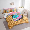 thumbnail image 2 of Erosebridal Rugby Football Sport Bedding Comforter Set for Kids Boys Girls, Ice Cream Drip Waffle Full Bedding Set, Colorful Polka Dots Reversible, 7-Piece, 2 of 6
