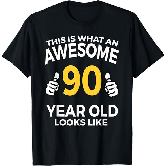 Awesome 90 Year Old 90th Birthday Gift T-Shirt Funny Milestone Celebration Apparel for Men and Women Retro Style Graphic Tee