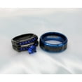 thumbnail image 3 of Matching Ring Couple Rings Black Gold Plated 1CT Blue CZ Wedding Ring Sets Male Ring, 3 of 7