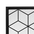 thumbnail image 4 of Vanity Art Iron Fireplace Screen | Heavy-Duty and Heat-Resistant Indoor Single Panel Geometric Pattern Iron Fireplace Screen with 29.33-inch Height, Black, MLT3022FP-BK, 4 of 7