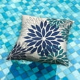 thumbnail image 2 of Navy Blue Flower Pillow Covers 16x16 Inch Set of 2 Outdoor Throw Pillows Outdoor Waterproof Decor for Living Room Sofa Patio Funiture Garden Floral Polyester Pillow Covers 002X16, 2 of 2