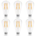 thumbnail image 1 of Paquete de 6 bombillas LED Edison GvVooHome E26, 6 W, 600 lm, 2700 K, color blanco suave, 1 of 7