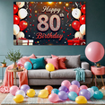 thumbnail image 5 of Sparkling 80th Birthday Banner Backdrop, Decorated with Glittery Balloons and Confetti, Ideal for Birthday Parties Photography Props and Home Decorations, 5 of 7