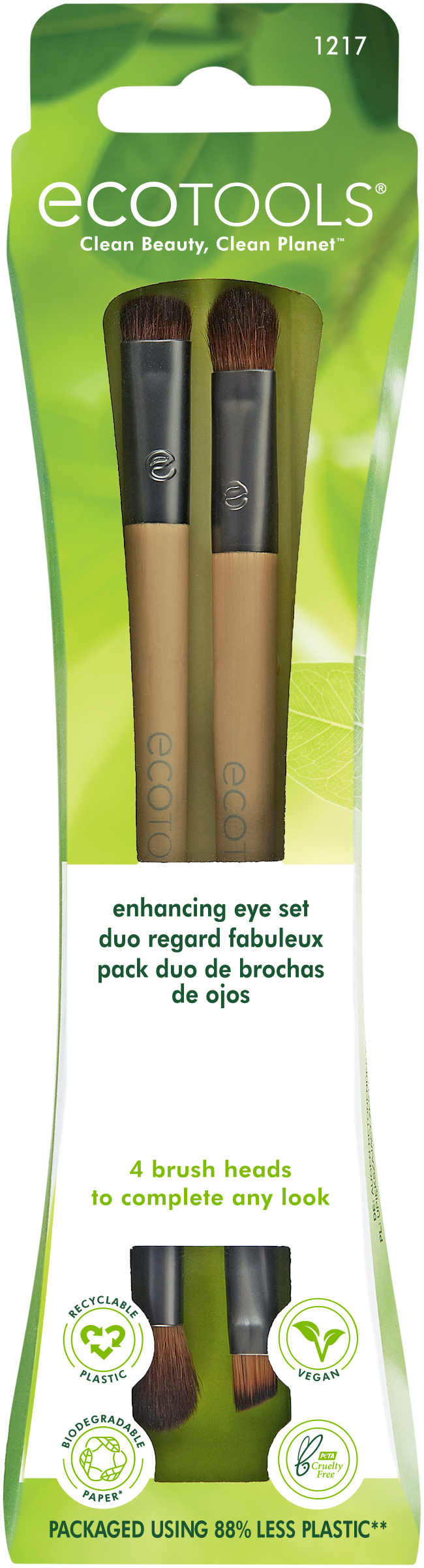 EcoTools Eye Enhancing Duo Makeup Brush Kit, Define, Blend, Smudge, and Shade, 2 Piece Set - image 3 of 15