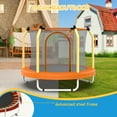 thumbnail image 3 of Yoneston 55'' Toddler Trampoline for Kids, Indoor & Outdoor Mini Trampoline with Enclosure Net and Basketball Gifts for Kids, Toddler Trampoline Toys, Yellow, 3 of 6