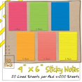 thumbnail image 4 of Sticky Notes Better Office Products, paquete de 10 unidades, 4 x 6 pulgadas, con líneas surtidas, 4 of 6
