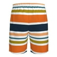 thumbnail image 6 of Disketp Men'S Swim Trunks Hawaiian Breathable Surf Beach Swimsuits Mesh Lining Beach Shorts With Pockets-Colorful Pastel Stripes, 6 of 9