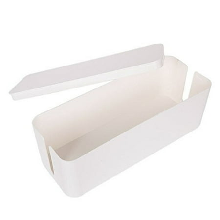 Cable Storage Container KARMAS PRODUCT Plastic Oversize Cable Storage Socket Wire Box Management for Home Office 12.6x6.3x5.1 inch Color White ()