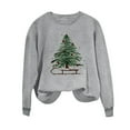 thumbnail image 5 of Womens Crew Neck Pullover Sweater Blouses ，Womens Xmas Graphic Sweatshirt Tops Christmas Tree Print Sweatshirt Fall Casual Trendy Sweatshirt Hooded Pullover Tops, 5 of 7