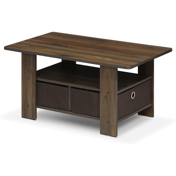Coffee Table with Storage - Modern Living Room Table with Drawer Bins - Sturdy & Easy Assembly