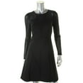 thumbnail image 3 of Finity Womens Ponte Mixed Media Evening Dress Black 2, 3 of 4