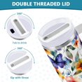 thumbnail image 3 of Yayeee 30oz Stainless Steel Tumbler with Straw and Handle Double-Wall Insulated Travel Water Bottle, Watercolor Butterfly Pattern, 3 of 8