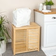 thumbnail image 4 of Household Essentials Bamboo and Cotton Double Laundry Sorter with Lid and Removable Cotton Bags, Natural, 4 of 11