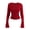 Red, variant on Slim Fitted Long Sleeve Shirts for Women Sqaure Neck Tees Casual Basic Tops Lace Trim Blouses