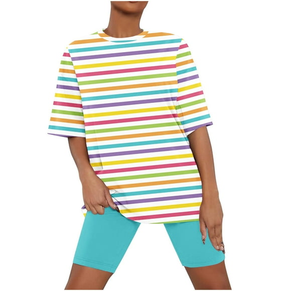 Rbaofujie Pajama Sets for Women Women's Solid Short Sleeve Lettuce Trim Top Shorts 2 Piece Outfits Pajama Set Night Gowns and Sleep Wears