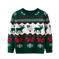 thumbnail image 1 of DuoJiaJ Chandail Festif Imprimé Renne Manches Longues Col Rond pour Garçons Confortable Chaud Chandail de Vacances Fil Doux Tenue Décontractée 5-6 Ans, 1 of 3