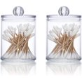 thumbnail image 1 of 2Pcs Clear Acrylic Cotton Swab Holder with Lid Plastic Makeup Cotton Pad Container Organizer Apothecary Jars Bathroom Container for Cotton Ball Cotton Rounds, 1 of 7