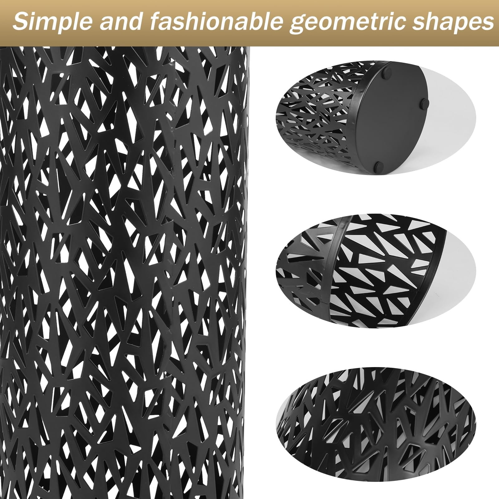 Metal Umbrella Holder - Hollow Design, Quick Drying, 4-6 Umbrellas Capacity - for Home/Hotel Entrances