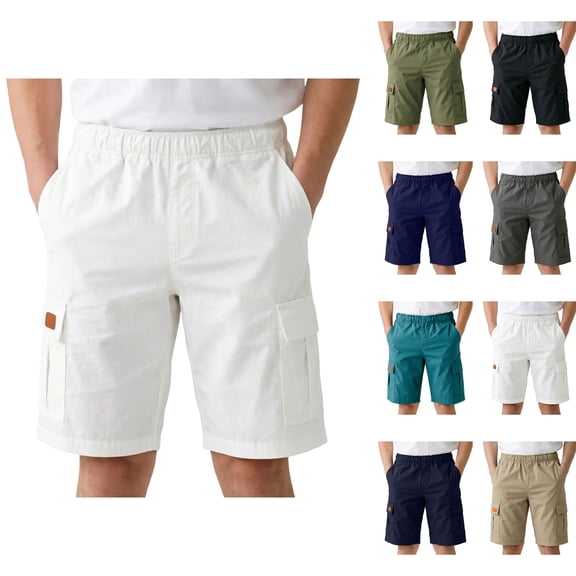 Boys School Uniform Pull-on Shorts with Elastic Waist Cargo Athletic Shorts Boys Clothes Size 5-6 Years